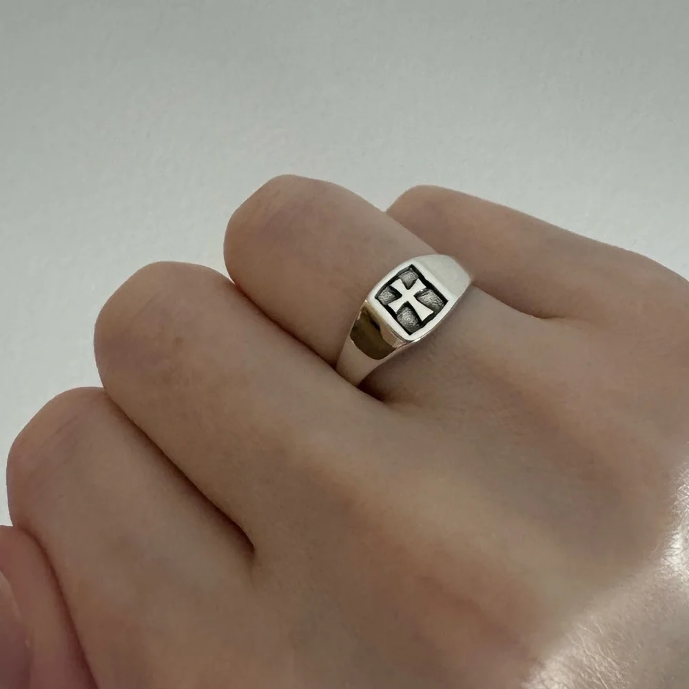 Cross Sterling Silver Ring